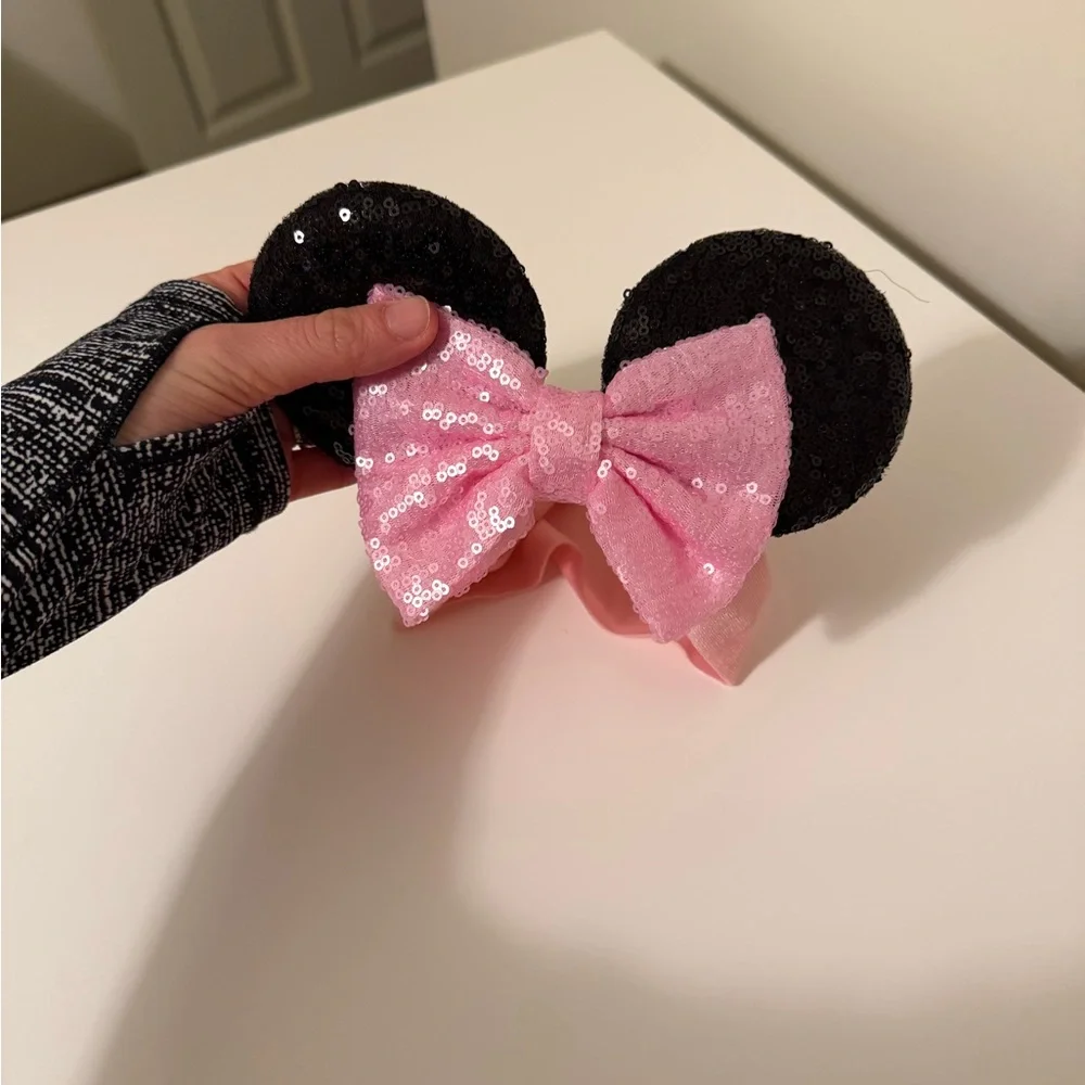 Minnie Mouse Sequin Ears Baby Headband NWOT